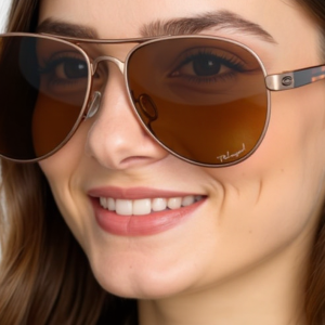 Brown Gradient Polarized Lenses, rose gold Frame