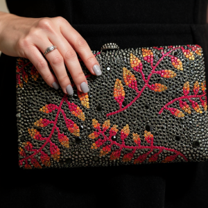 Crystal Embellished Evening Clutch – Handcrafted Luxury Floral Design